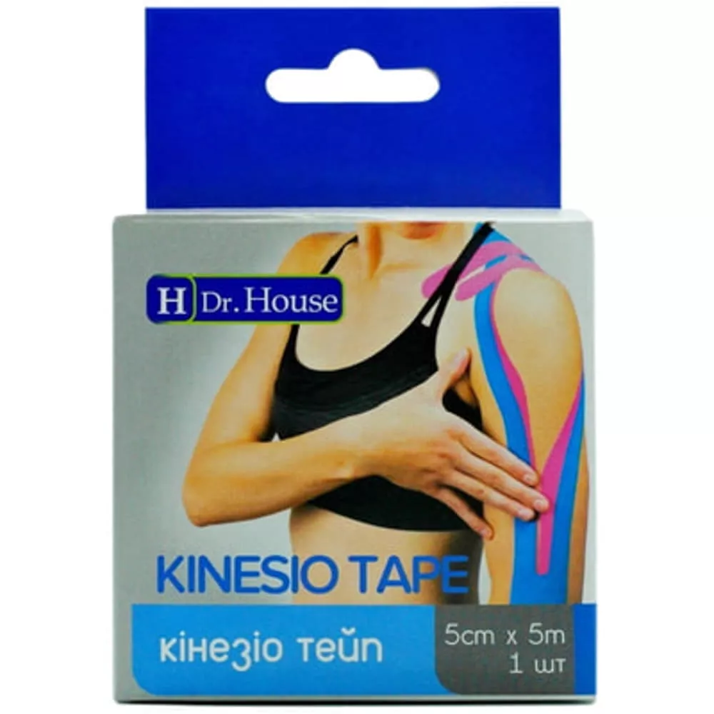 *Кинезио тейп H Dr.House 5 см х 5 м голуб.