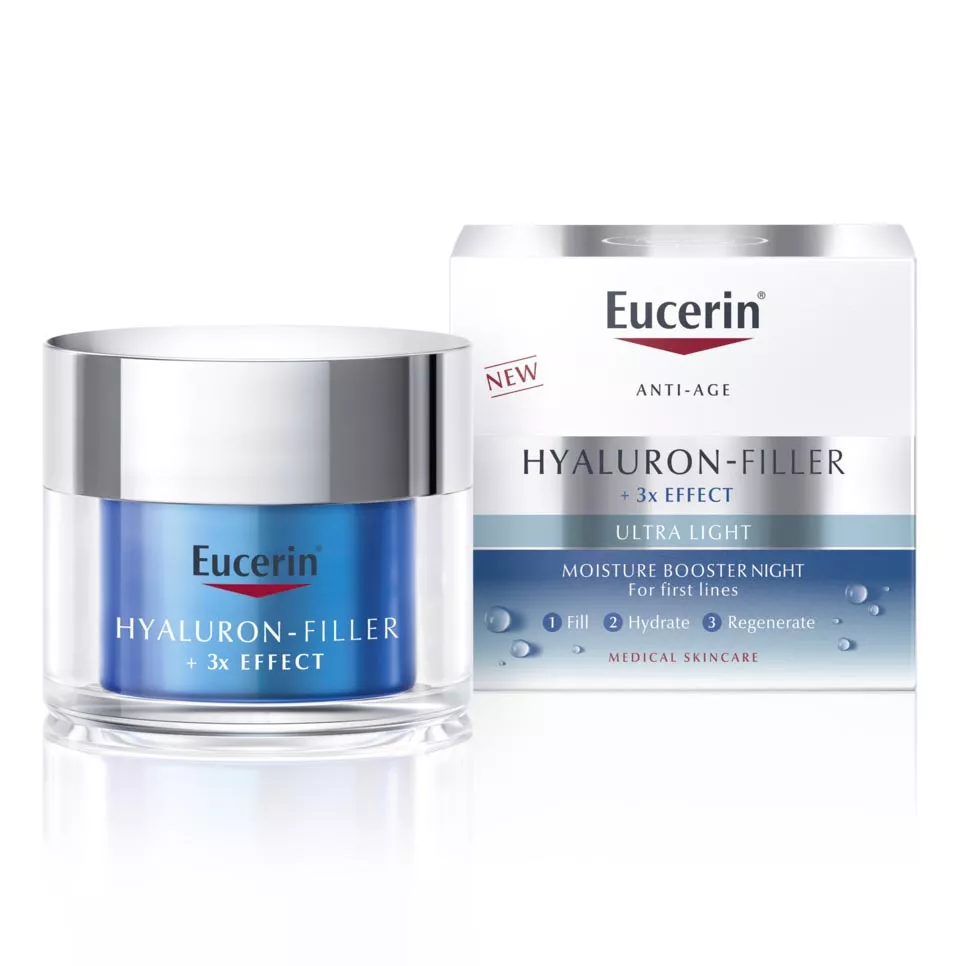 *Гель-бустер Eucerin 98381 Гиалурон-Филлер Ночной ультралегкий (увлажн. до 72 ч.) 50 мл