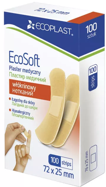 *Пластырь Ecoplast мед. неткан. 7,2 x 2,5 см №100