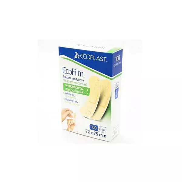*Пластырь Ecoplast мед. водостойкий 7,2 x 2,5 см №100