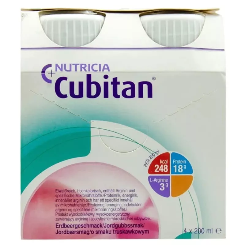 *Пищевой продукт Nutricia Cubitan со вкусом клубники 4х200 мл