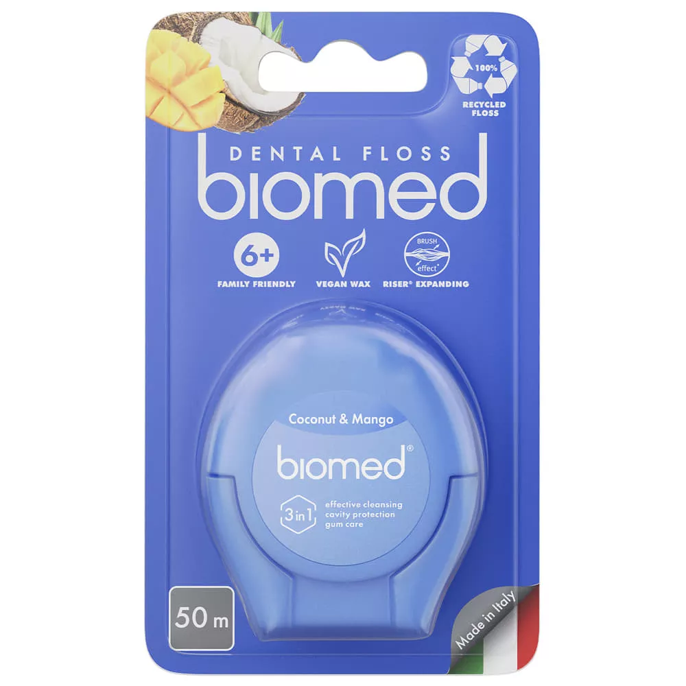 *Зубная нить Biomed кокос и манго 50м