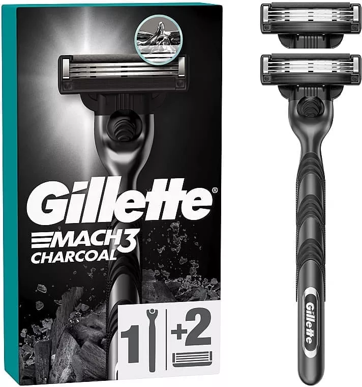 Бритва Gillette Mach3 Charcoal с 2 сменными касетами