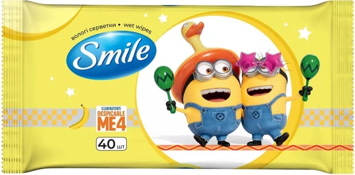Салфетки влажные Smile Minions №40