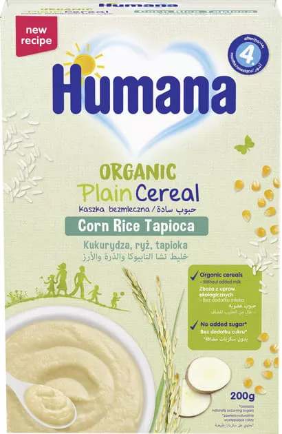 *Каша Humana безмолочная кукурузно-рисовая с тапиокой органик 200г