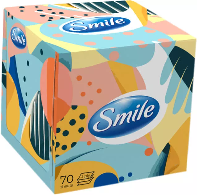 Салфетки косметические Smile 3-слойные №70