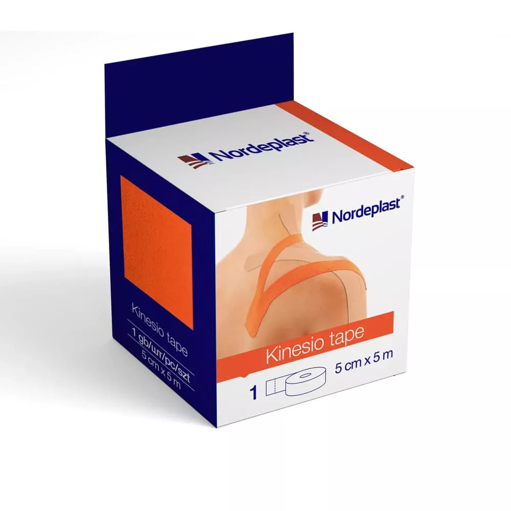 *Пластырь NORDEPLAST Кинезио тейп медицинский 5см*5м оранжевый
