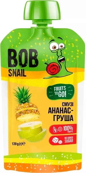 *Пюре Улитка Боб смузи Ананас-груша-яблоко 120г (пауч)