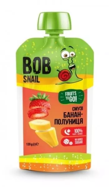 *Пюре Улитка Боб смузи Банан-клубника 120г (пауч)