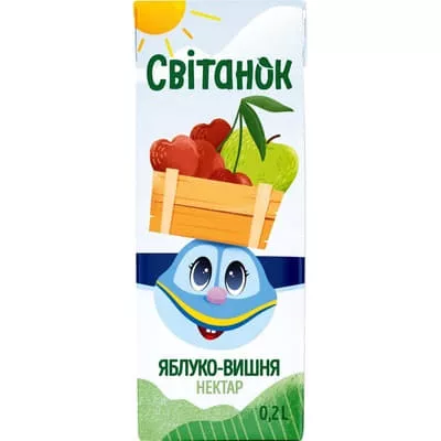 Сок Свитанок Яблоко-вишня ТП 0,2л