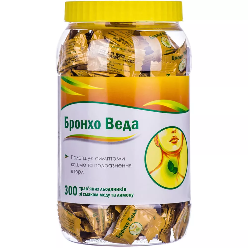*Бронхо Веда леденцы лимон-мед №300