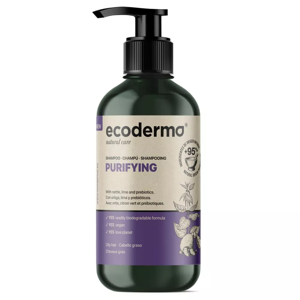 Шампунь Ecoderma д/глуб.очистки масл.волос с экстр.крапивы и лайма 500мл