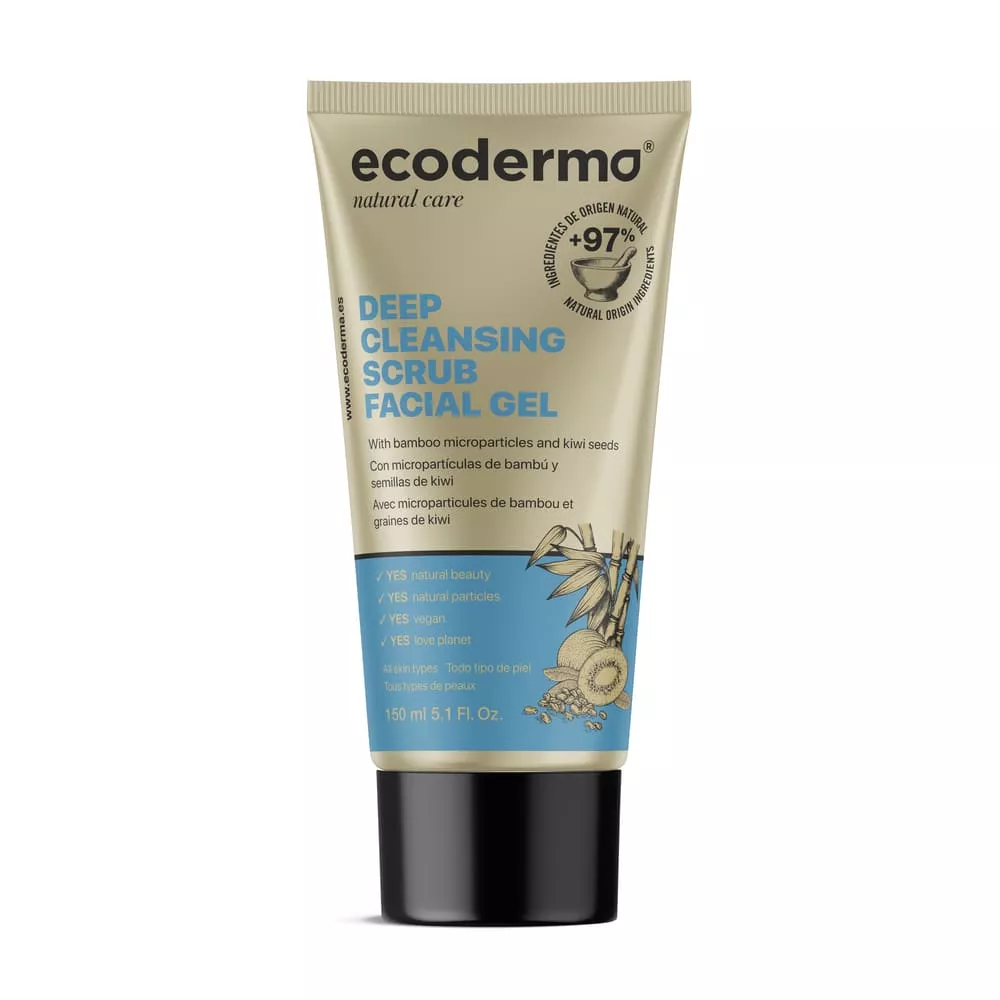 Гель-эксфолиант Ecoderma д/лица с бамбук.микрочаст. и семенами киви 150мл