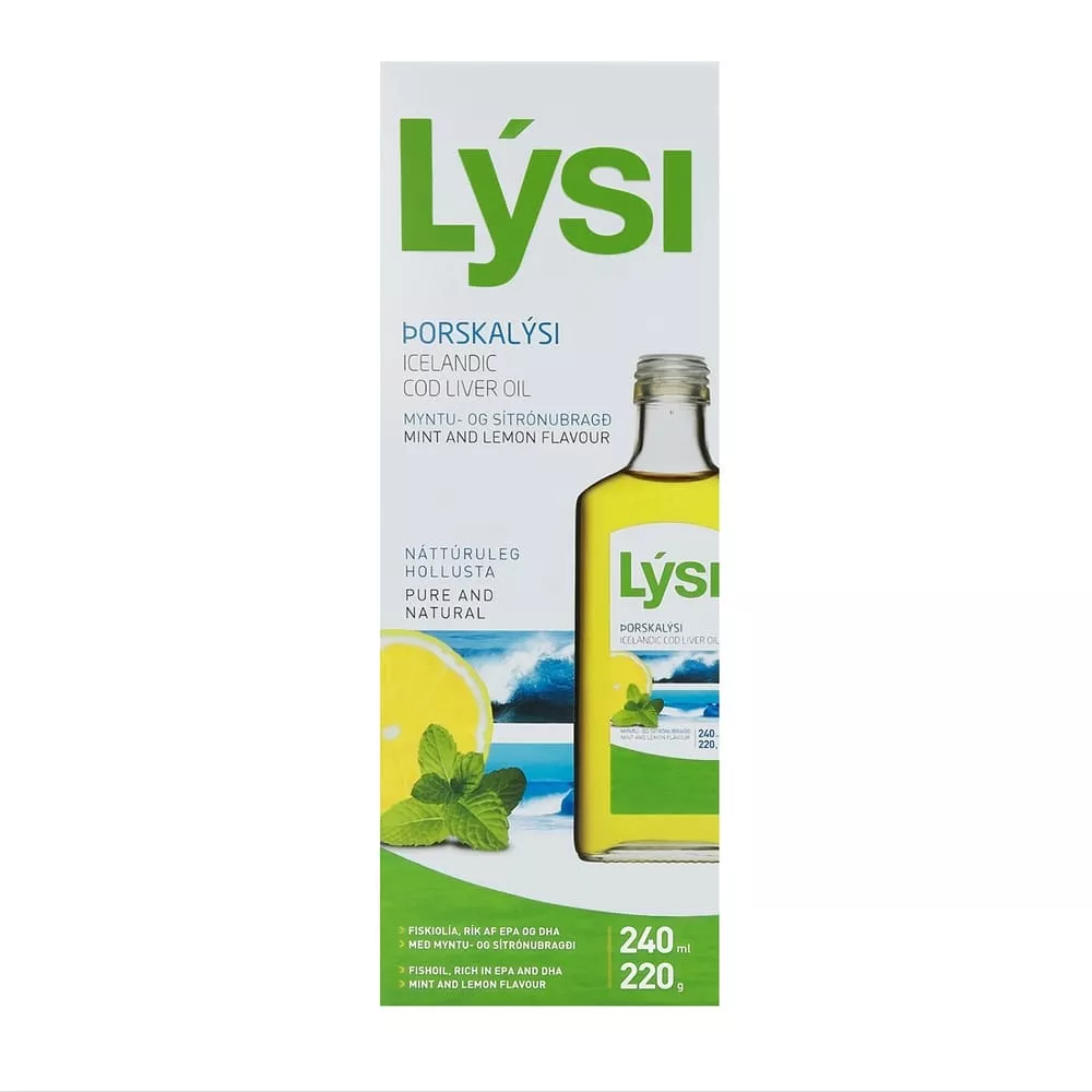 Омега-3 LYSI со вкусом лимона и мяты стекл. флак. 240мл