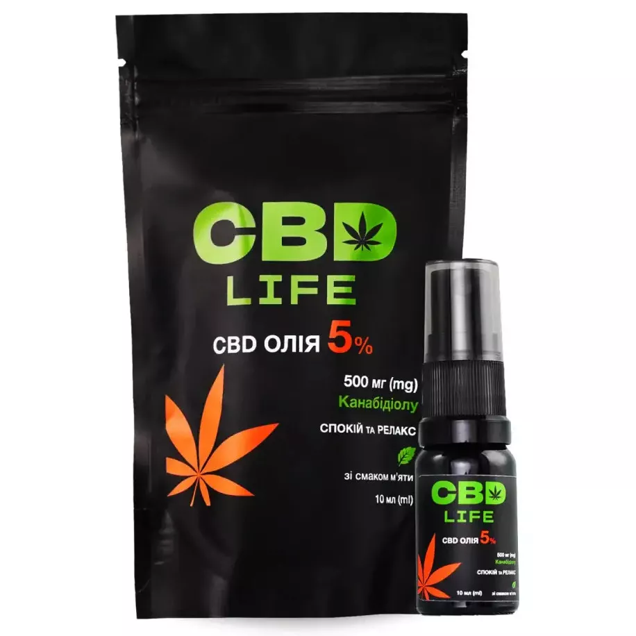 Каннабидиол CBD life масло 5% спрей флак. 10мл Мята