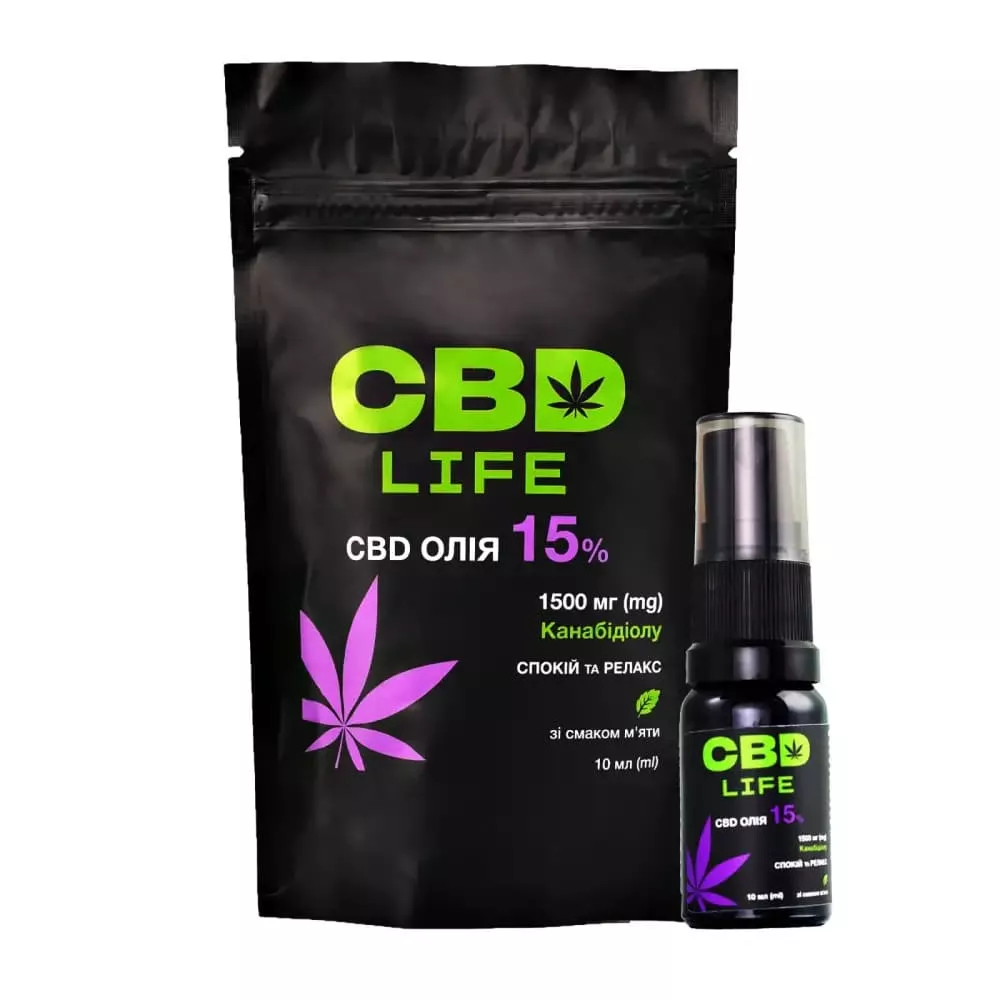 Каннабидиол CBD life масло 15% спрей флак.10мл Мята