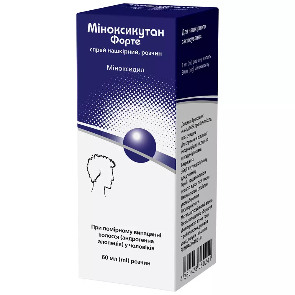 Миноксикутан Форте спрей н/к, р-р 50мг/мл фл. 60мл