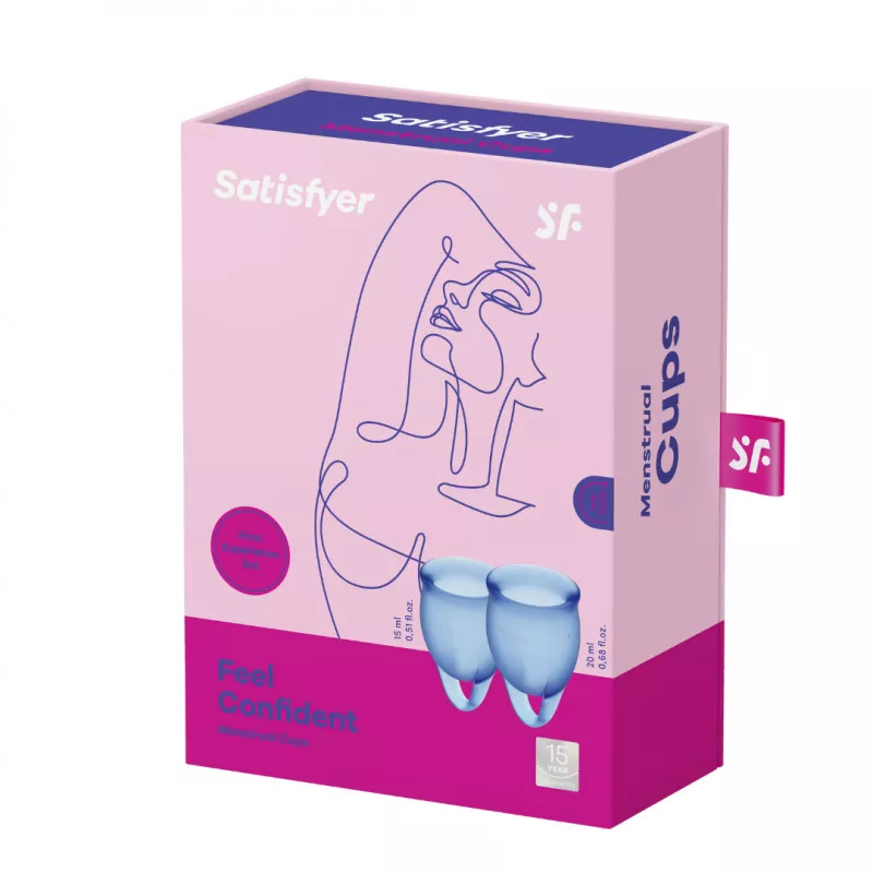Набор менструальных чаш SATISFYER FEEL CONFIDENT голубые 2 шт.