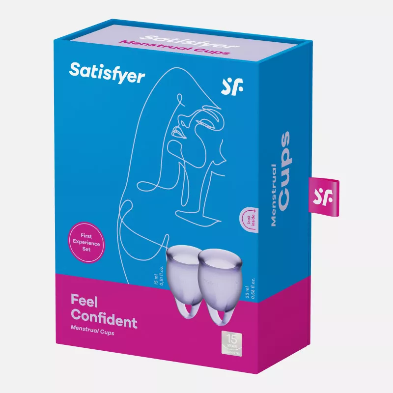 Набор менструальных чаш SATISFYER FEEL CONFIDENT фиолетовые 2 шт.