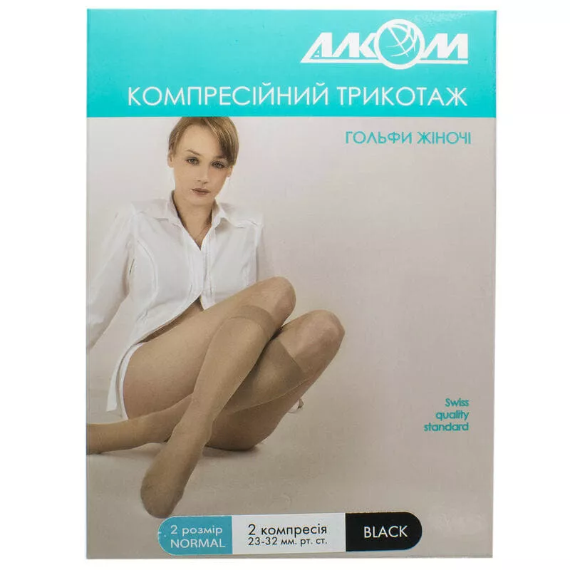 *Н03 ЛТ 5012 Гольфы женские 2 компр.(черн) р.2