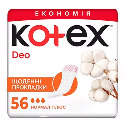 Прокладки Kotex Ежедневные Deo Normal Plus Liners №56