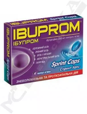 Ібупром спринт капс капсули по 200 мг 6 шт.