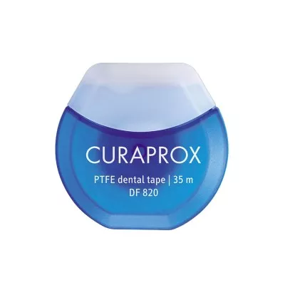 Зубная нить Curaprox тефлоновая с хлоргексидином 35 м