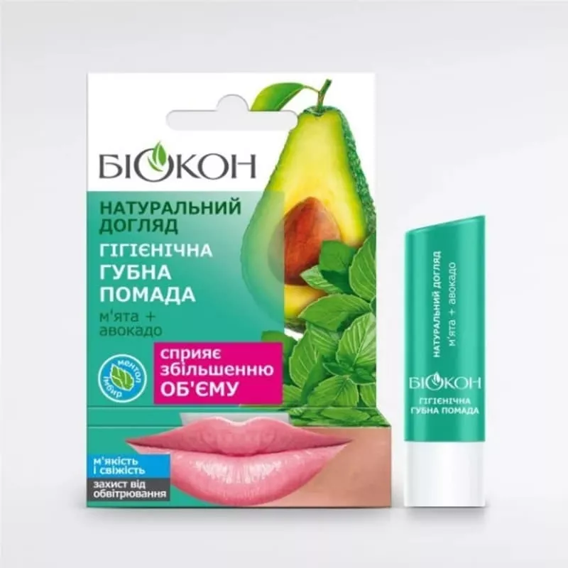 *БИОКОН НУ Бальзам д/губ Мята+авокадо 4,6г