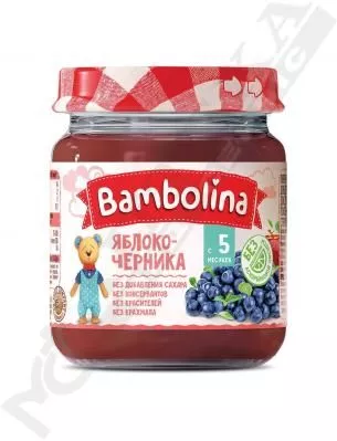 *Пюре Bambolina Яблоко-черника 100 г