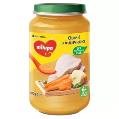Пюре Milupa Овощи с индейкой от 6 мес.200г
