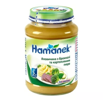 *Пюре Hamanek Говядина с брокколи и картофелем 190г