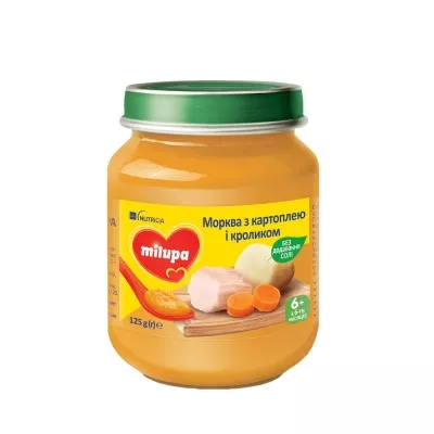 *Пюре Milupa Морковь с картофелем и кроликом с 6 мес 125г
