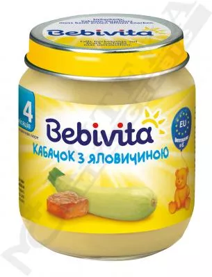 *Пюре Bebivita 1822 мясо-овощное Кабачок с говядиной 125 г