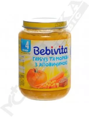 *Пюре Bebivita 1823 мясо-овощное Тыква с говядиной 190 г