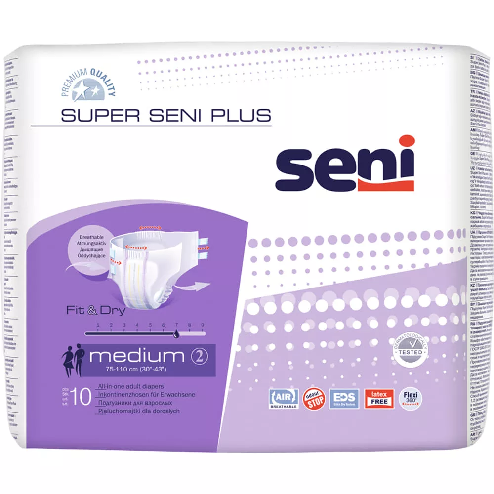 *Подгузники для взрослых SENI PLUS 75-110см №10 medium