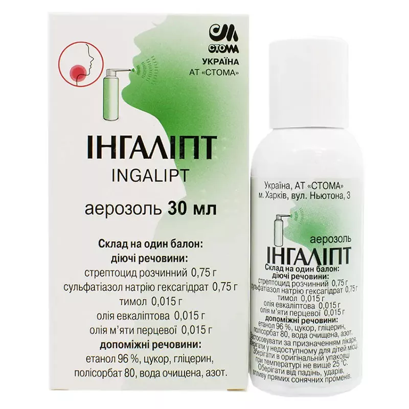 Ингалипт аэрозоль по 30 мл в балоне