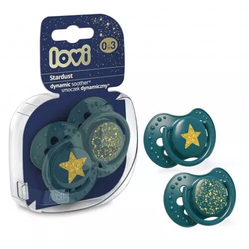 *LOVI пустушка силіконова динамічна 0-3м.2шт Stardust 22/892-green