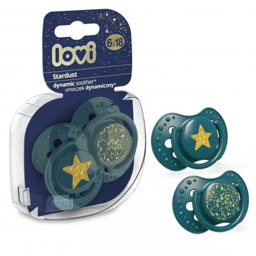 *Пустушка LOVI силіконова динамічна 6-18м.2шт Stardust 22/894-green