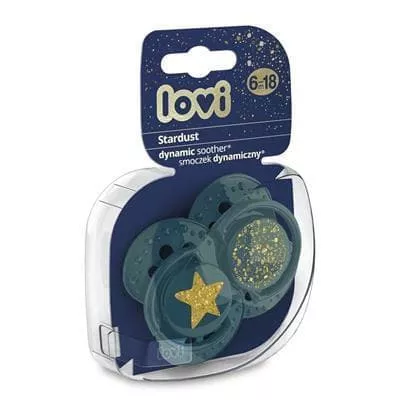*Пустушка LOVI силіконова динамічна 6-18м.2шт Stardust 22/894-green