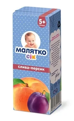 *Сок Малятко слива-персик ТП 200 мл