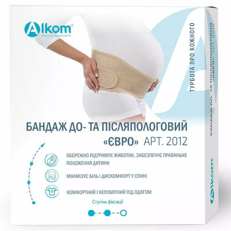 *Бандаж Алком 2012 до- и после-родовой Евро (бежевый) р.1