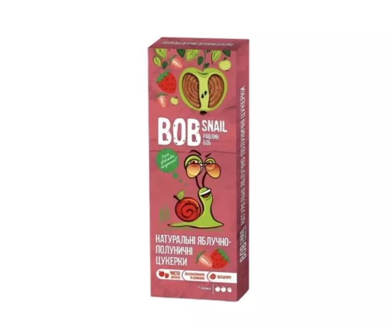 *Bob Snail Конфеты яблоко, клубника 30 г