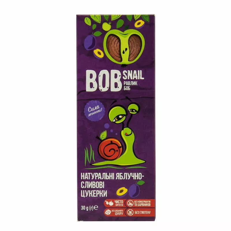 *Bob Snail цукерки натуральні яблучно-сливові 30г