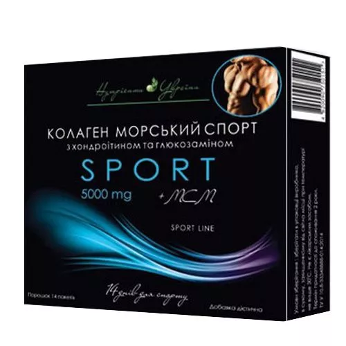 *Коллаген морской Спорт с хондроит., глюкозам. и МСМ порошок 5000мг №14