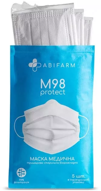 *Маска 3х-сл.ABIFARM мед.стер.белая М98 №5