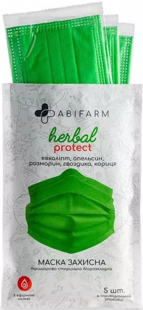 *Маска 3х-сл.ABIFARM защ.стер.с эфир.маслами HERBAL PROTECT №5