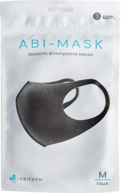 *Маска ABIFARM фильтрующая защ.н/стер.Abi-Mask черная №3