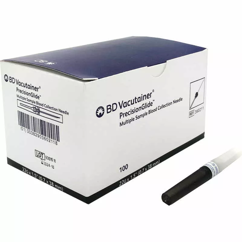 *Игла для взятия крови BD Vacutainer PrecisionGlide 22Gх1,5(0,7х38мм) стер. арт.360211