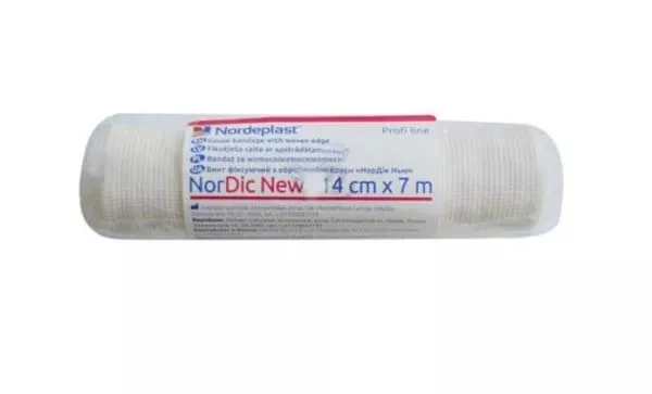 *Бинт Nordeplast бавовняний з обробленим краєм NorDic 14см*7м