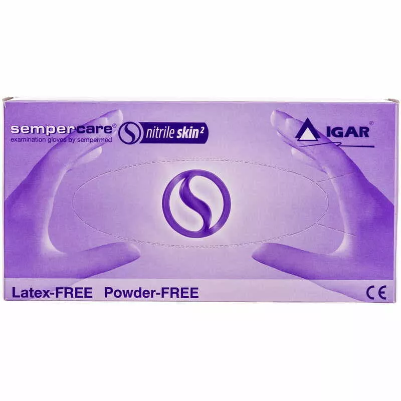 *Перчатки Sempercare мед.нитрил.нестерил.б/пудр.S (6-7) Nitril Skin2 синии (100 пар)